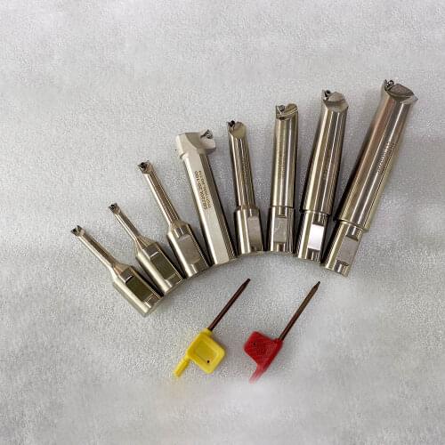 New 8pcs indexable boring bar with 20mm shank for NBH2084 Boring Head 8-280mm boring range and 30pcs inserts for boring bars