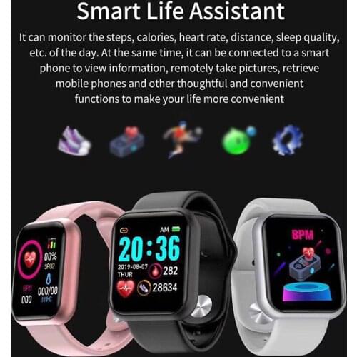 New Y68 Smart Bracelet Wristband Sports Fitness Blood Pressure Heart Rate Message Reminder Android Pedometer Smart Watch Band