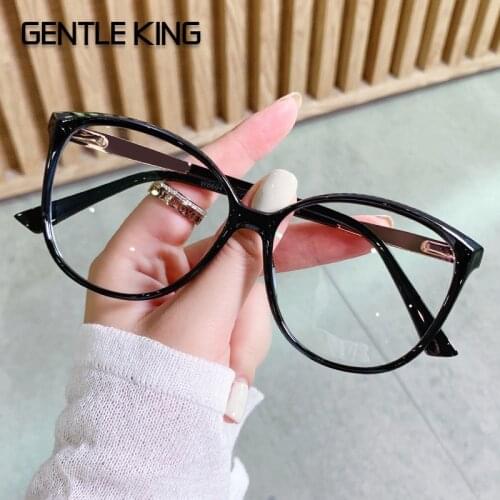 GENTLE KING TR90 Retro Decorative Anti Blue Light Glasses Womens Transparent Computer Glasses Frame Optic Myopia