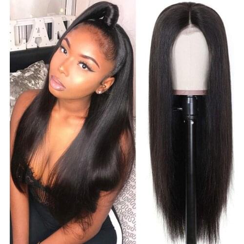 13x1 Lace Front Straight Human Hair Wigs Pre Plucked Remy Deep Lace Part Wig Pre Plucked Natural Long Hair