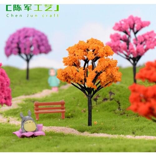 Plastic Mini Simulation Trees Sakura Miniatures Kawaii Micro landscape Setting For Garden Desk Home Decoration
