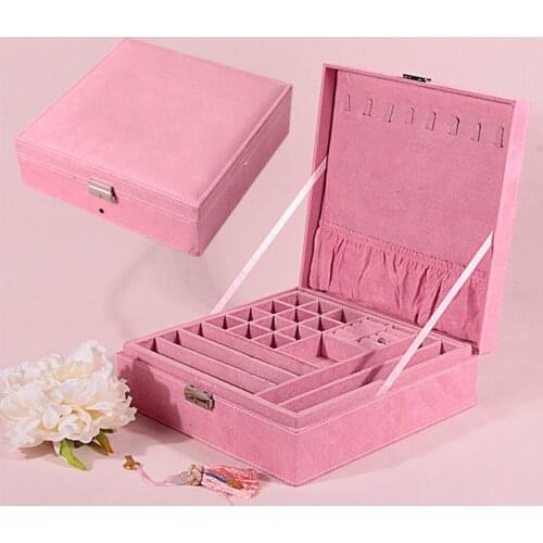 3 color practical flannel jewelry box jewelry display earrings necklace pendant Storage Container case Gift