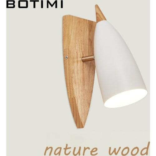 Nature Wood 110V 230V LED Wall Lamp Wooden Bedside Adjustable Bedroom Luminaire Brown Sconce Reading Light Hotel Project Lights