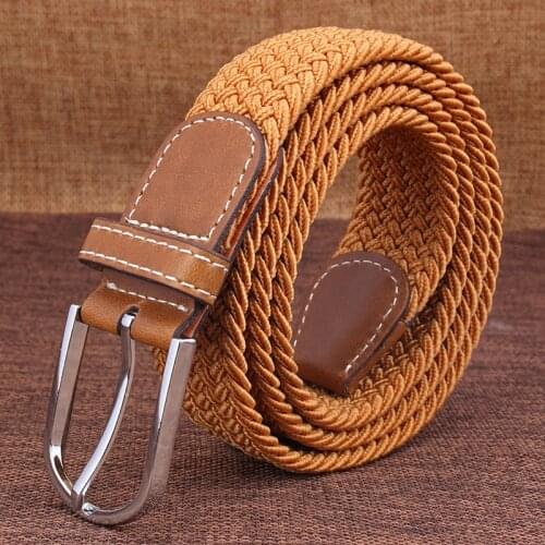 LGFD793 Mens canvas belt woven belt Ms. pin buckle elastic stretch belt male leisure wild tide belt