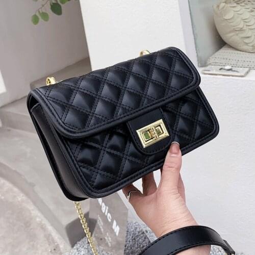 Luxury Handbags Women Square Flap Bags Designer Diamond Lattice Crossbody Bags for Women Messenger Bag Solid Shoulder Female New