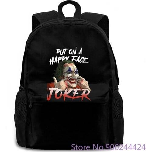 Joker Joaquin Phoenix Put On A Happy Face Joker Lovers Print Hot women men backpack laptop travel school adult