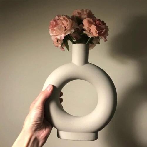 Nordic Ceramic Vase Home Decoration Vegetarian Ceramic Flower Pot Art Vase Home Decoration Craft Gift