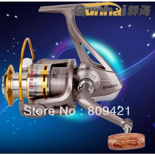 Whole Sale 20pcs/lot genuine 2013 New 8+1 BB High Power Gear Spinning Aluminum Fishing Reel GT4000A High Speed Spoon