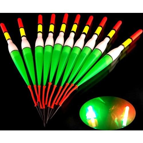 2pcs Fishing Float LED Electric Float Light + Battery Deep Water Float Fishing Tackle Bobber Fishing Gear with Electrons
