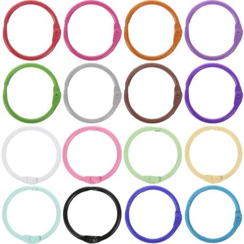 Taihely 10pcs Metal Loose Leaf Binder Ring 30mm Outer Diameter Book Rings Keychain Index Card Multicolor Binder Ring for School