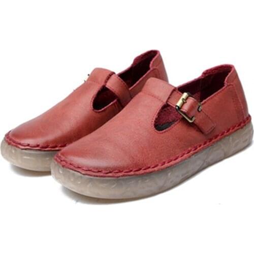 Spring new womens shoes handmade versatile soft bottom casual shoes sleeve flat leather single shoes women