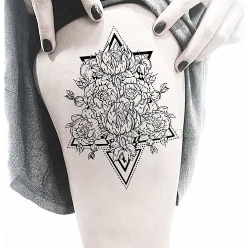 Waterproof Temporary Tattoo Sticker rose flower triangle fake tatto flash tatoo large Stickers art tattoos for girl women men