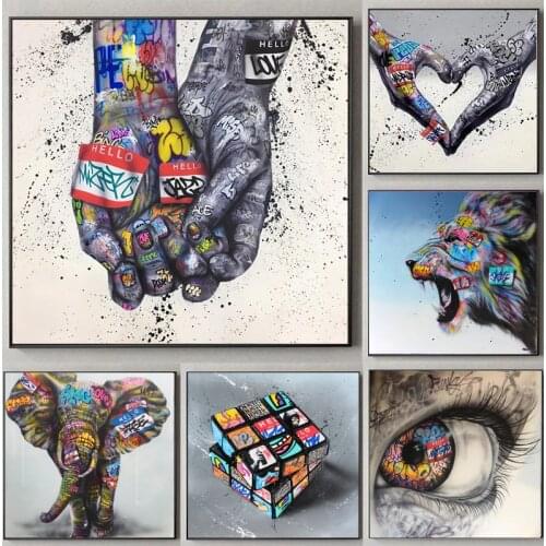 Gesture Inspirational Street Art Painting Graffit Canvas Print Painting Wall Art Posters and Prints Picture For Living Room Home