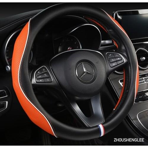ZHOUSHENGLEE Microfiber Leather Car Steering Wheel Cover For Suzuki Vitara Swift Jimny SX4 S Cross Dzire Celerio Ertiga APV