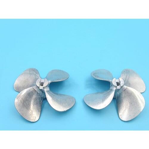 1pc/1pair Zinc Alloy 4-Blade CW CCW 4MM 60MM Propeller Shaft Prop Propellers for DIY RC Bait Boat Models Modification Parts