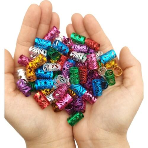 100Pcs/Lot 10x15mm Hair Ring Dread Braids Beads Adjustable Cuffs Clips For Jumbo Braid Dreadlock Hair Accessories