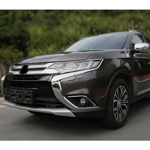 2PC ABS For Mitsubishi Outlander 2013-2015 2016 Front big lamp shade sticker