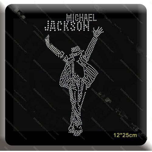 2pc/lot Michael Jackson hot fix rhinestone motif rhinestone iron on transfers designs rhinestone iron on transfers designs