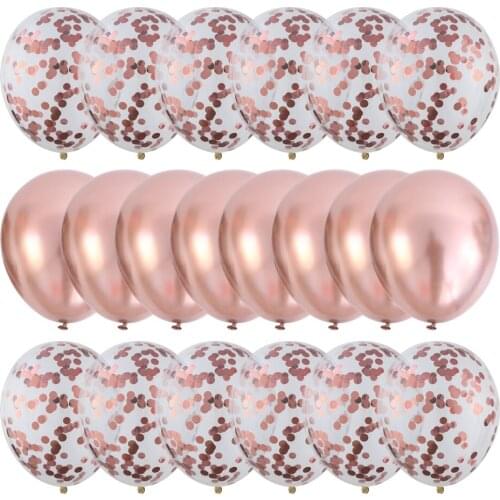 20Pcs Champagne Rose Gold Silver Balloon Set Confetti Metal Balloons Wedding Happy Birthday Party Decoration Baby Shower Globos