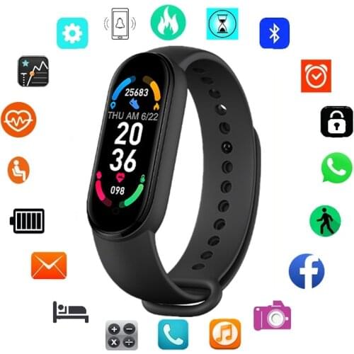 2021 Smart Band M6 Smart Watch Men Women Bluetooth Smartwatch Heart Rate Fitness Tracker Sport Bracelet For Xiaomi Android Watch