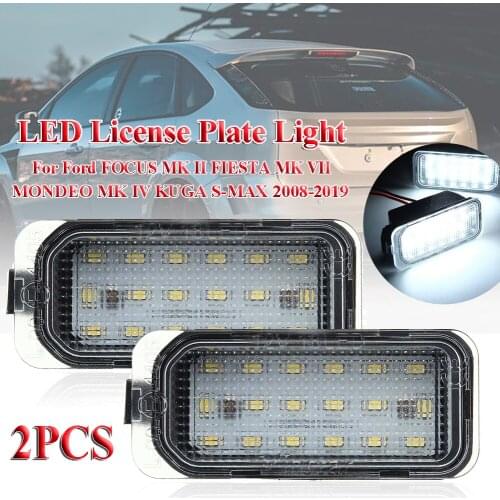 2X LED Number License Plate Light for Ford FOCUS MK II FIESTA MK VII MONDEO MK IV KUGA S-MAX 2008-2019