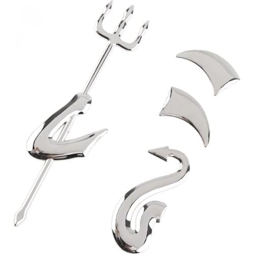3D Silvery Metal Universal Lovely Little Devil Pattern Personality Car Logo Modify Decorate Stickers