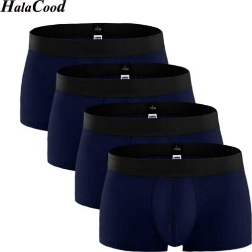 4Pcs\lot Fashion Quality Brand Male Panties Breathable Men Boxers Cotton Underwear U convex pouch Sexy Underpant Homewear Short