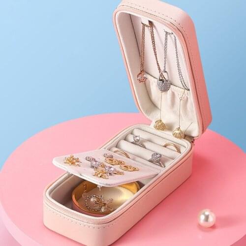 Caixa de armazenamento de cosméticos caixa de jóias maquiagem embalagem organizador multi-função brincos anel recipiente caso de