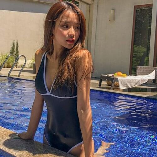 One Piece Swimwear Women Solid Swimwear Push Up Swimsuit High Quality Bathing Suit sexy Monokini Black Beachwear 2020 new