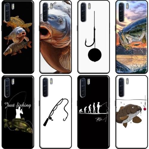 Carp Fish Fishing rod Cover For OPPO A5 A9 A31 A53 2020 A1K A5S A15 A52 A72 A83 A91 F5 F7 Reno 2 Z 4 Pro Case