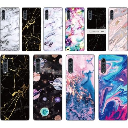 Printed Marble Textures Cover For LG Velvet Clear / Black Phone Case Soft TPU Fundas