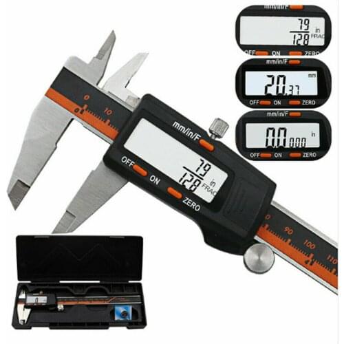 0-150mm LCD Digital Electronic Stainless Steel Vernier Caliper Micrometer Silver