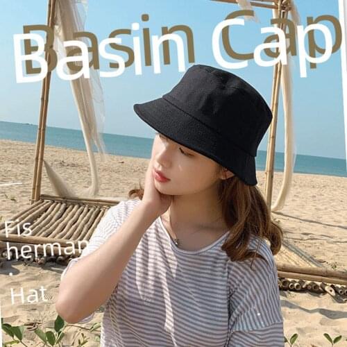 2021 New Solid Color Double-sided Fisherman Hat Men Women Casual Korean Basin Hat Sun Hat Summer Panama Cap Sun Fishing Hat