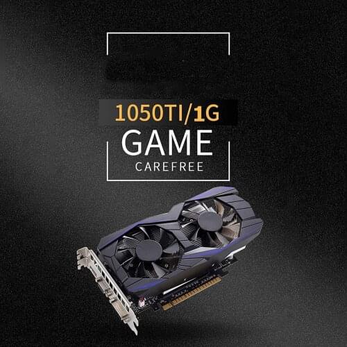 Computer Graphic Card GeForce GTX 1050Ti 1GB GDDR5 128-Bit PCIE 3.0 HDMI-Compatible DVI-D Interface W/ Twin Cooling Fan