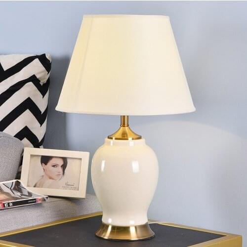 High Grade Ceramic Table Lamp Bedside Lamp For Bedroom Living Room Home Decor Bedroom Lamp Indoor Lighting EU WF10809