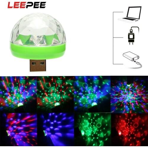 LEEPEE USB Mini Colorful Neon Light Interior Lamp LED Disco DJ Stage Portable Stage Party Light Karaoke Microphone Color Change
