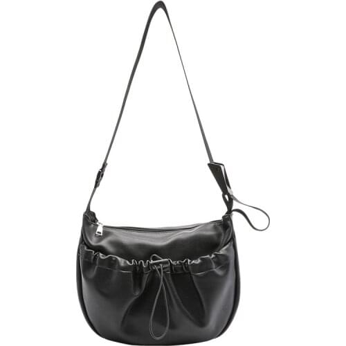 Fashion Large Capacity Drawstring Shoulder Bag Casual Messenger Bag Womens BagSolid Color Free Shipping