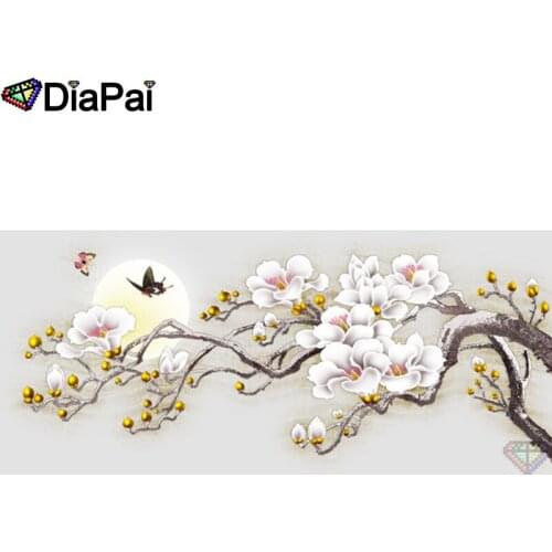 DIAPAI Diamond Painting 5D DIY 100% Full Square/Round Drill "Flower butterfly" Diamond Embroidery Cross Stitch 3D Decor A27097