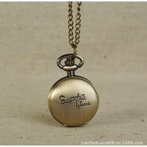New small brushed English pocket watch Korean retro style creative pocket watch bronze pocket watch