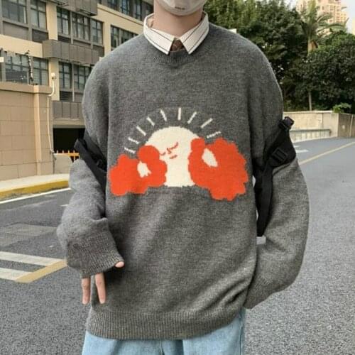 Autumn/Winter Korean Sweet Girl Pullover Sweater Harajuku Graffiti Cartoon Dog Goth Vintage Preppy Men And Women Couple Sweater