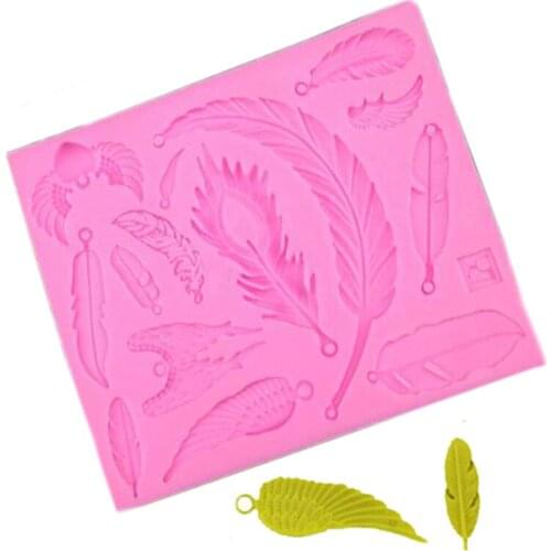 Various Feather Leaf Shaped Silicone Cake Mold For DIY Chocolate Cartoon Fondant Cake Decoration Tools
