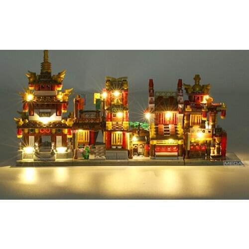Chinatown View Series MOC Bricks Toys Chinese Ancient Style House Kit Model Storied building Blocks With Lighting Kids Gifts