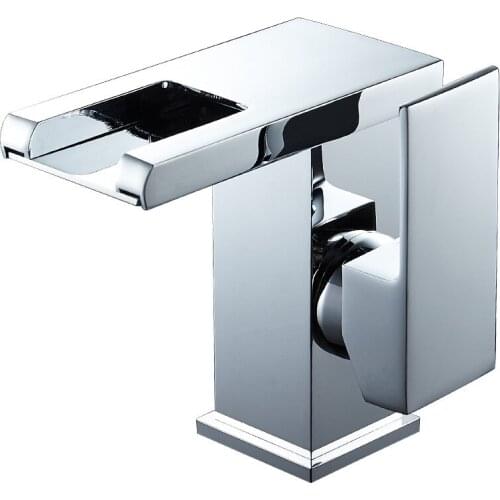 LED Color Changes Glass Waterfall Basin Faucet Bathroom Bath Tub Sink Mixer Tap Single Handle Kitchen Water Faucet Chrome Finish