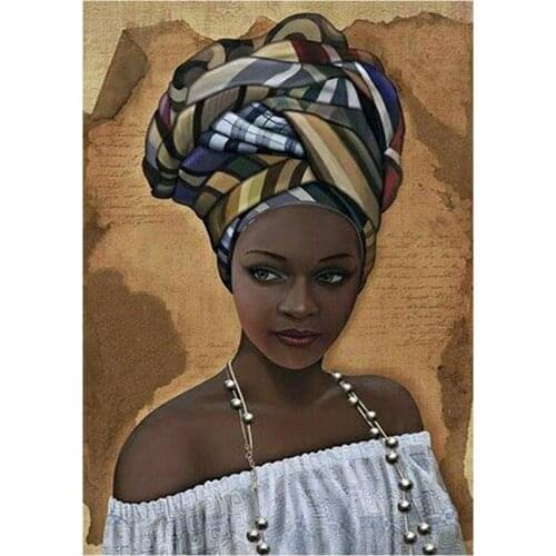 African woman pattern 5D DIY full diamond cross stitch diamond mosaic home decoration