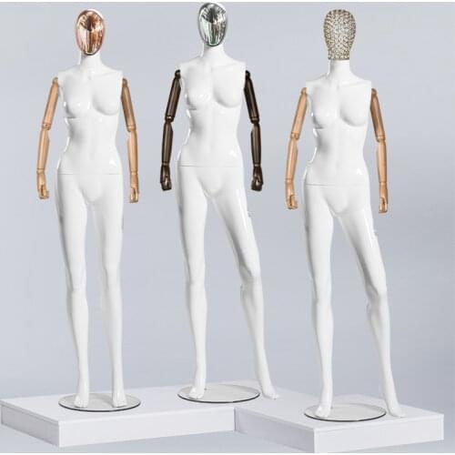 High-end Movable Arm Mannequin Full-body Clothing Store Display Rack Silver-headed Gold-headed Window Model Hot Sale
