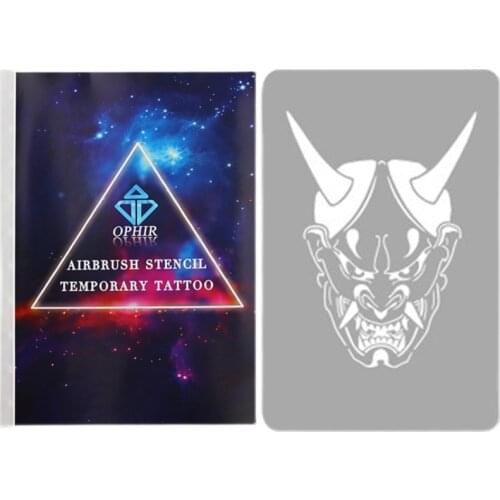 Japanese Prajna Ukiyo-e Temporary Tattoo Stencil Template for Airbrush Body Painting Art 10 Patterns/Set Large Size STE119