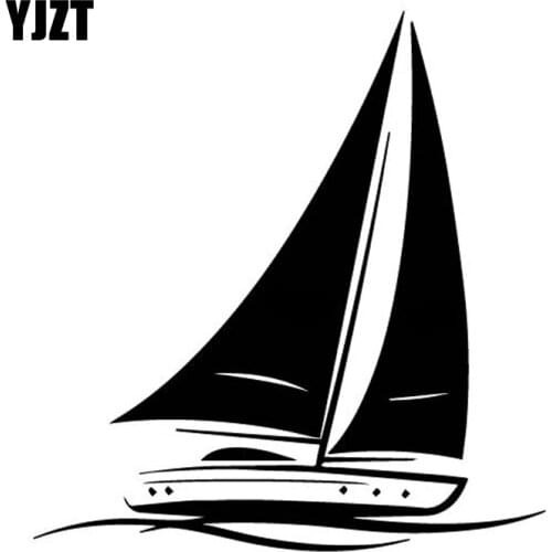 YJZT 13CM*13.9CM Interesting Simple Ship Uncomplicated Traveling Boat Cool Vinly Decal Nice Car Sticker Black/Silver C27-0618