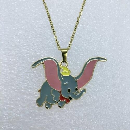 Yungqi Animal Elephant Pendant Necklace Chain Necklace Cosplay Anime Jewelry Party Choker Enamel Necklaces for Women Chic Gift