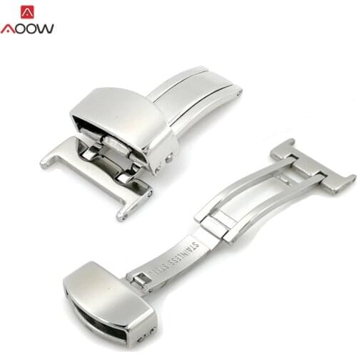 Butterfly Clasp Buckle Automatic Double Click Stainless Steel Clasp Strap For Watch Band 14 16mm 18mm 20mm 22mm watchband Clasp