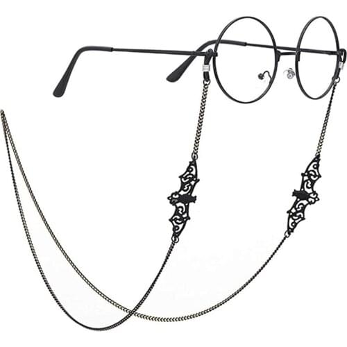 Women Retro Black Bat Sunglass Chains Lanyards Eyewear Accessories Sunglasses Reading Glasses Strap Cord Glasses Hanging Rope